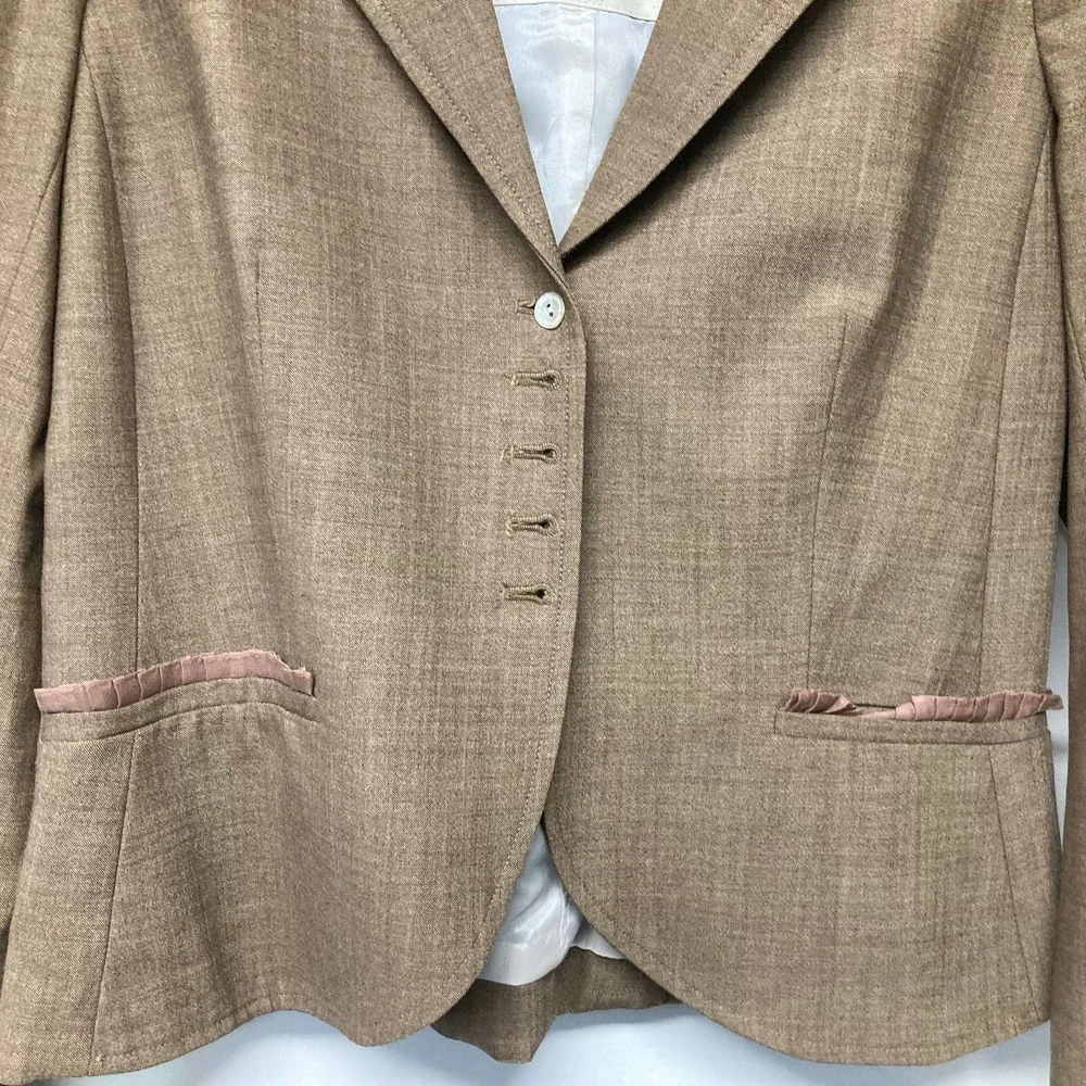 Rebecca Taylor tan 2 piece wool suit - Picture 5 of 11